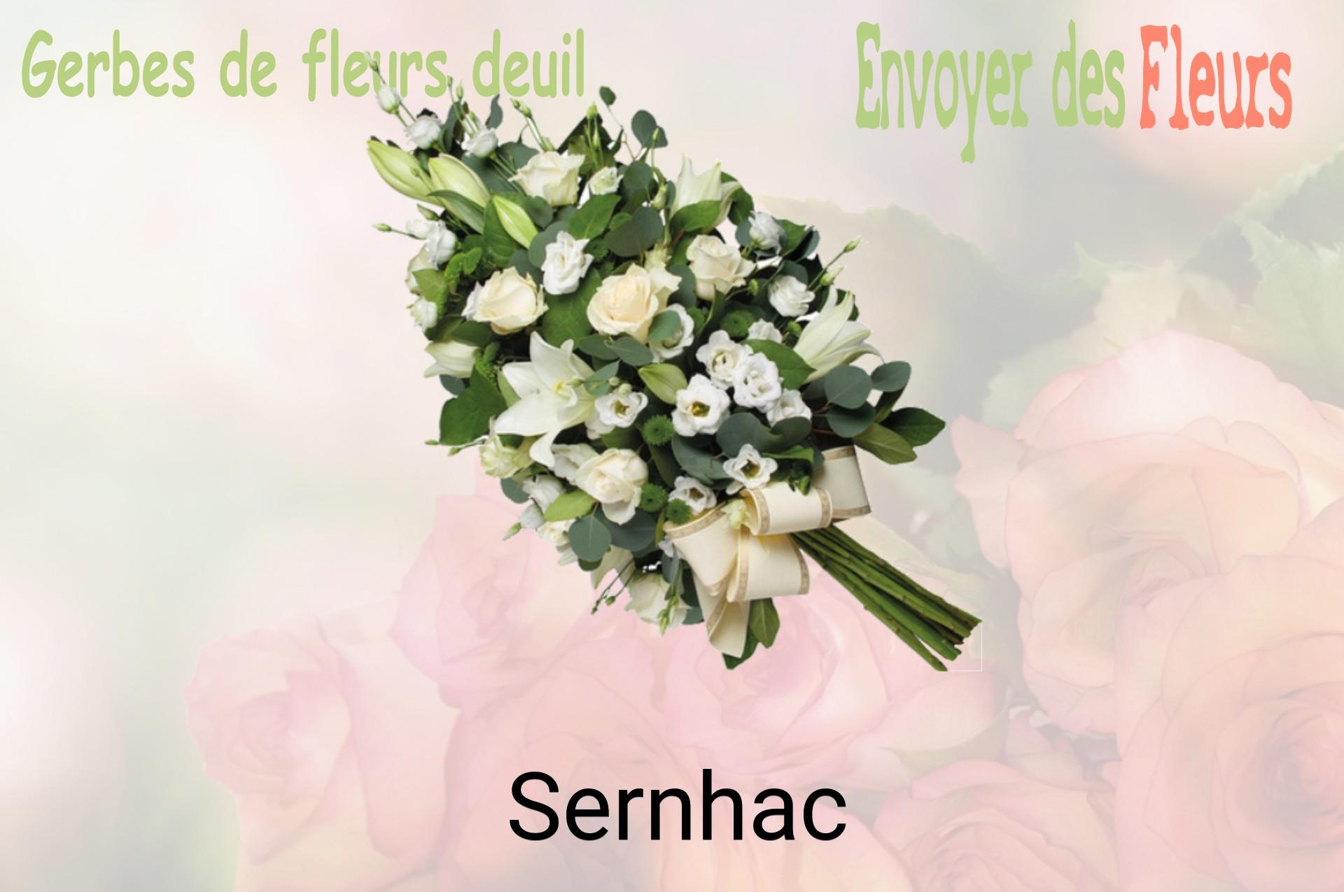Gerbe de fleurs de deuil livrée à Sernhac